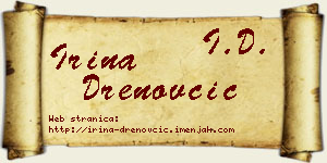 Irina Drenovčić vizit kartica